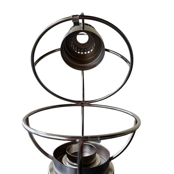 Nautical Style Silver Hanging Lantern Candle Holder Decorative Indoor - Picture 4 of 6